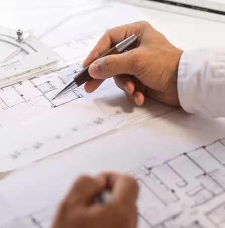 Architect from a Lorca studio reviewing a renovation plan, a highly active sector following the reconstruction after the 2011 earthquake